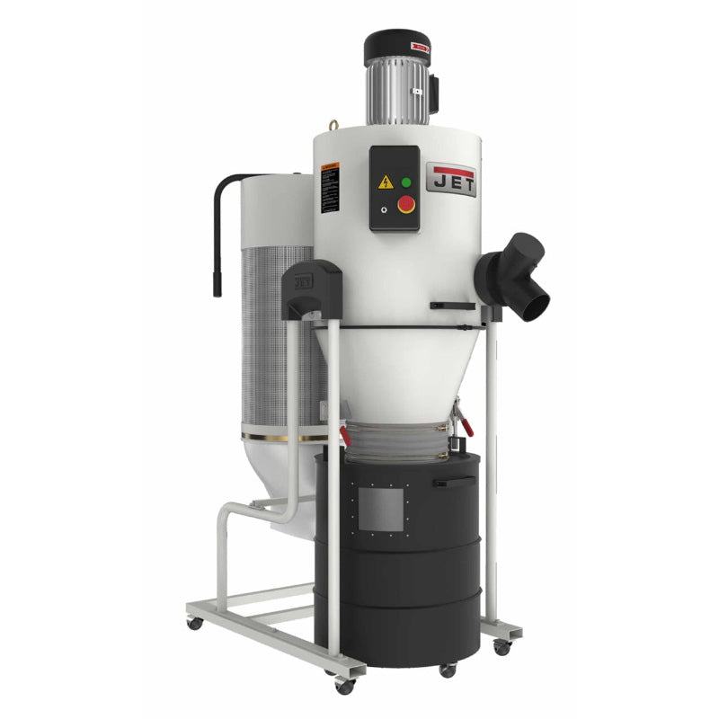 JET JCDC-20-M Cyclone Dust Collector Front view with a black drum