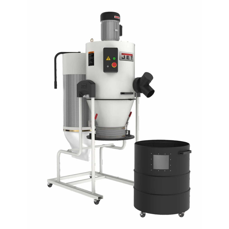 JET JCDC-20-M Cyclone Dust Collector Front view with a black drum