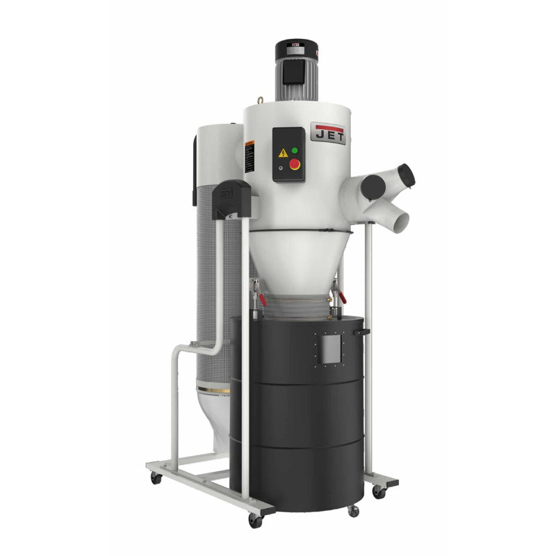 JET JCDC-30-T Cyclone Dust Collector Front view with black drum
