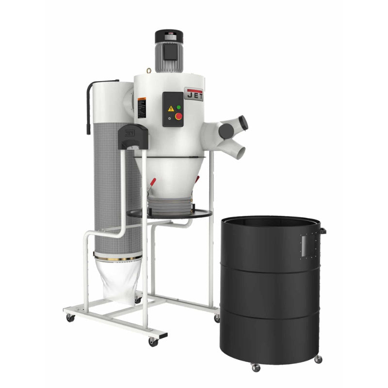 JET JCDC-30-T Cyclone Dust Collector Front view with black drum