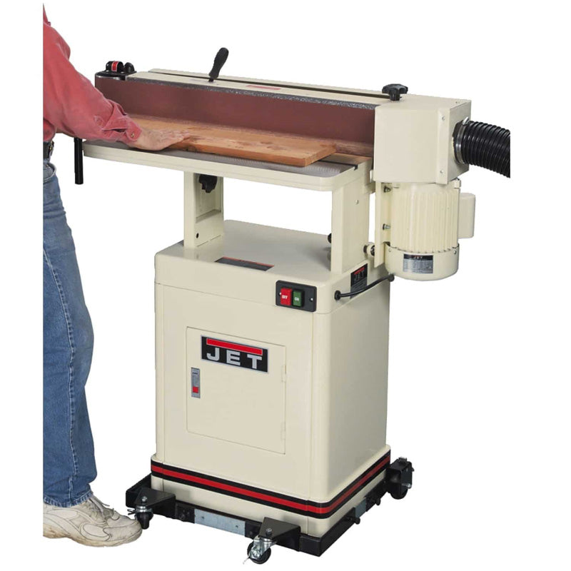 JET OES_80CS-M Oscillating Edge Sander Front view with someone using it