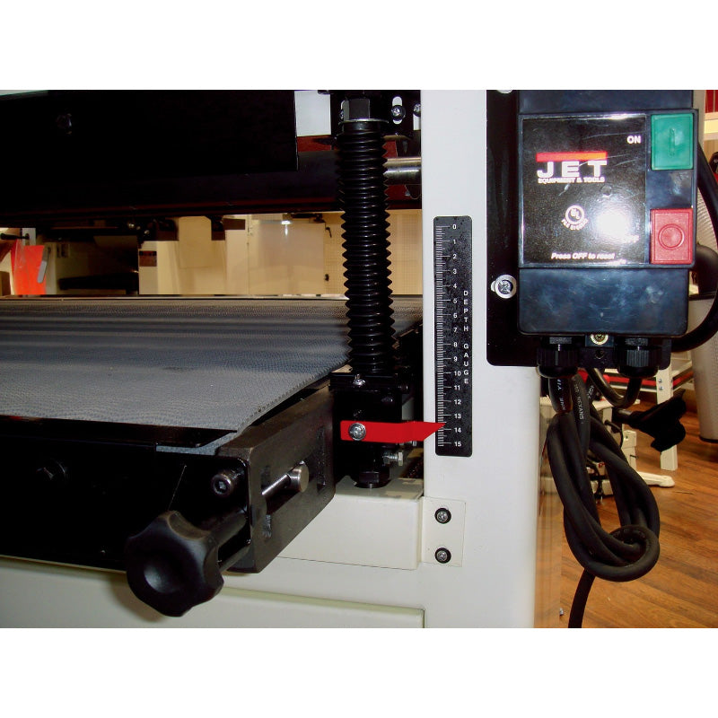 Close-up of JET DDS_237-T Dual Drum Sander with a control panel
